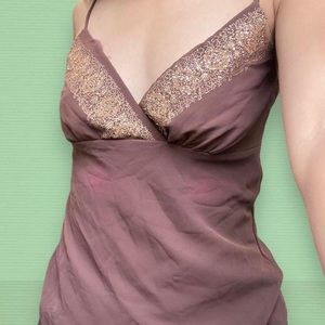 brown boho style / fairy / babydoll top